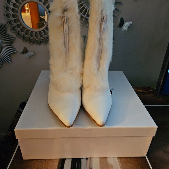 Midnight Velvet Faux Fur Trim Boot Sz 9.5 - Picture 2 of 8